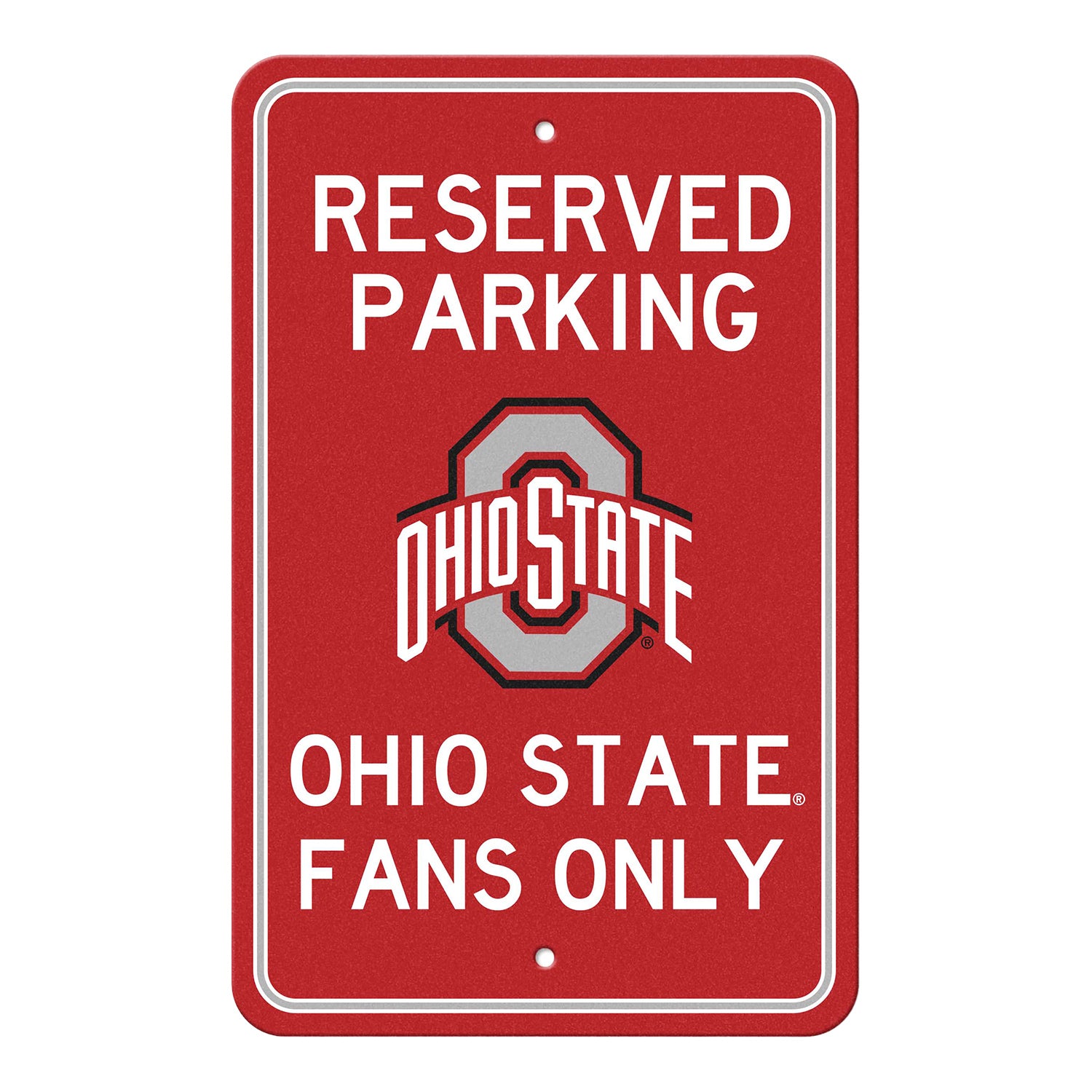 Ohio State Buckeyes Reserved Parking Fan Sign In Scarlet - Front View
