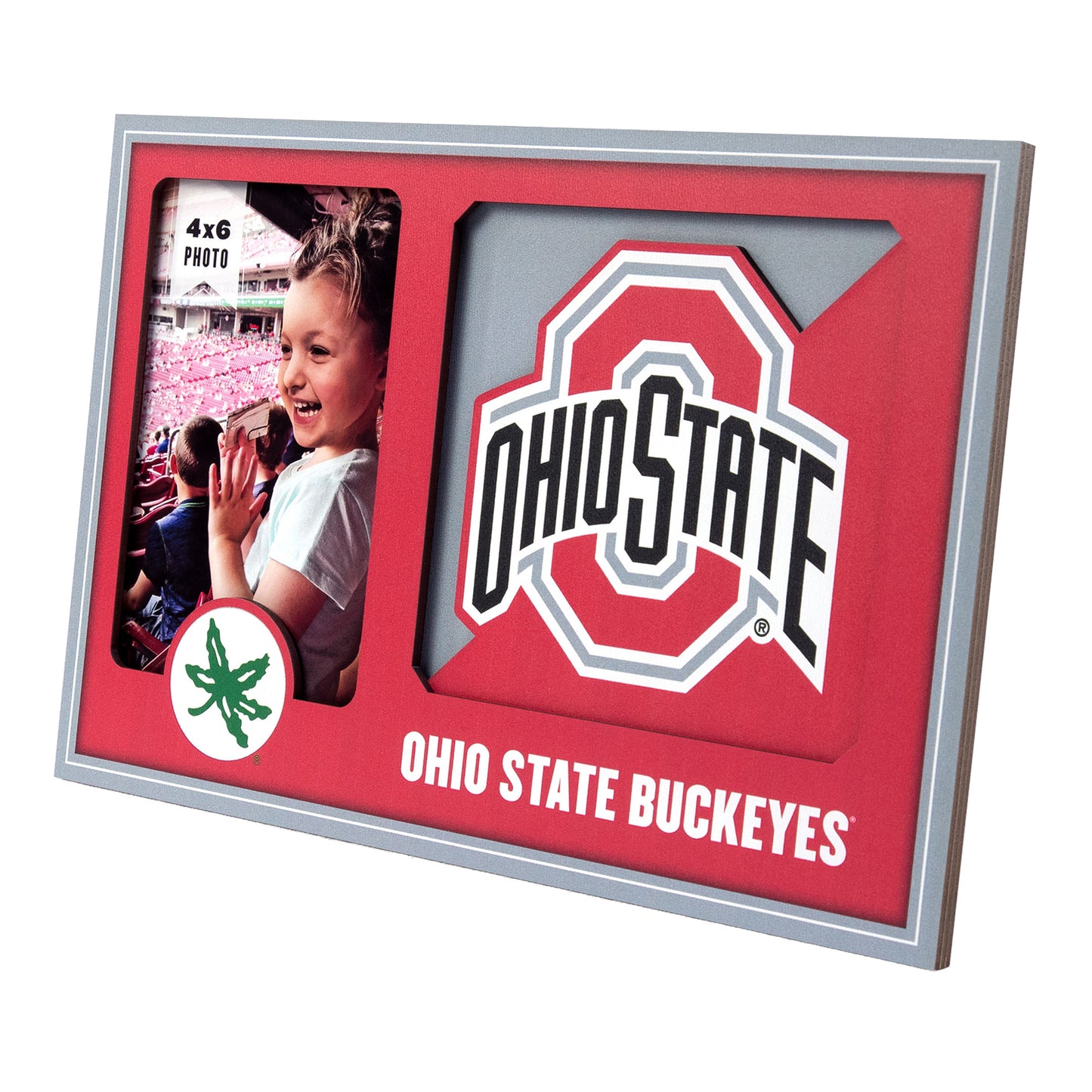 Ohio State Buckeyes 3D Logo Picture Frame - Front View