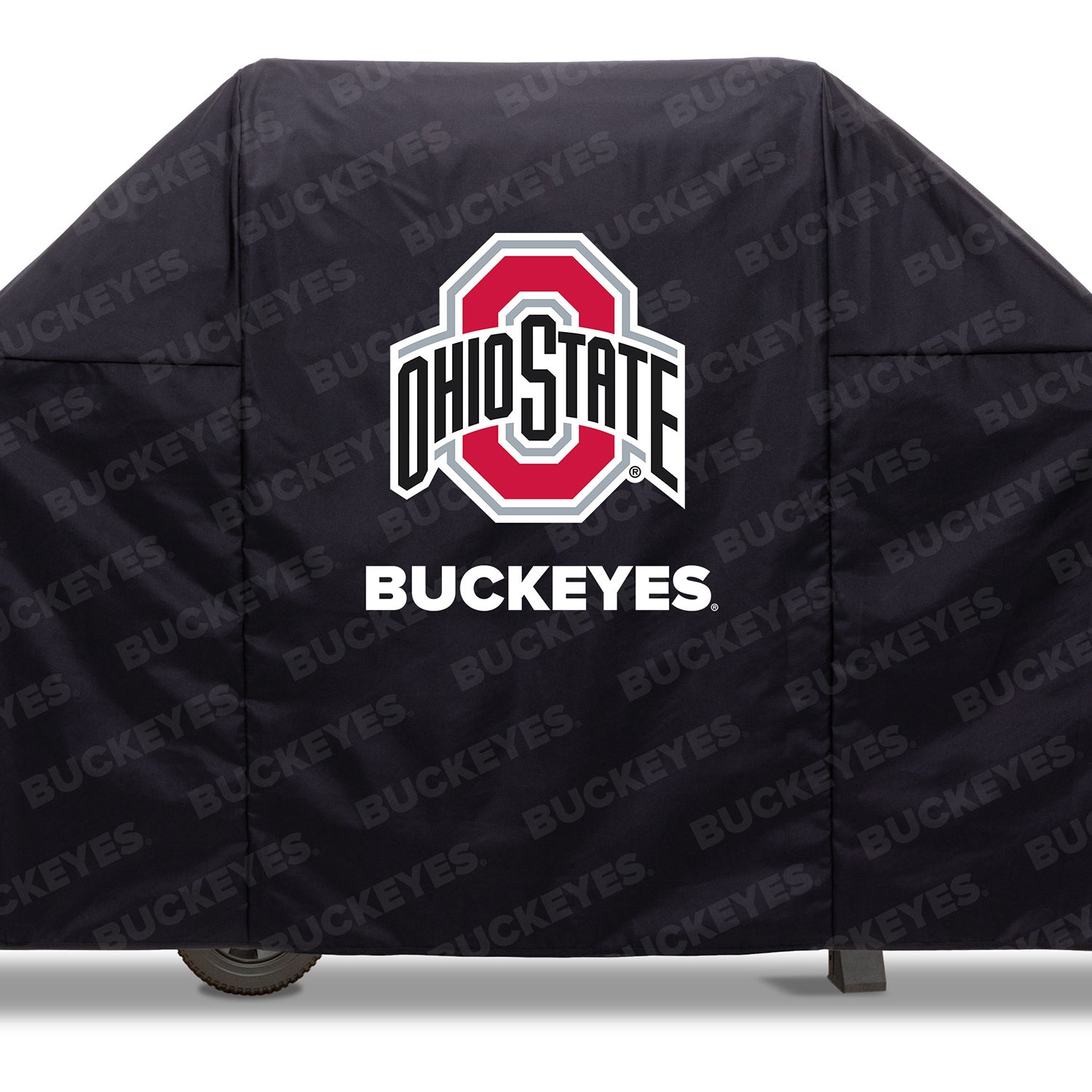Ohio State Buckeyes Primary Logo Heavy Duty Grill Cover In Black - Front View