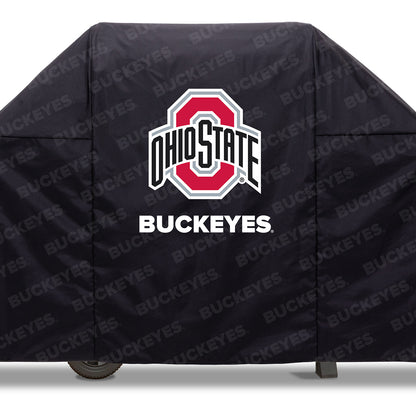 Ohio State Buckeyes Primary Logo Heavy Duty Grill Cover In Black - Front View