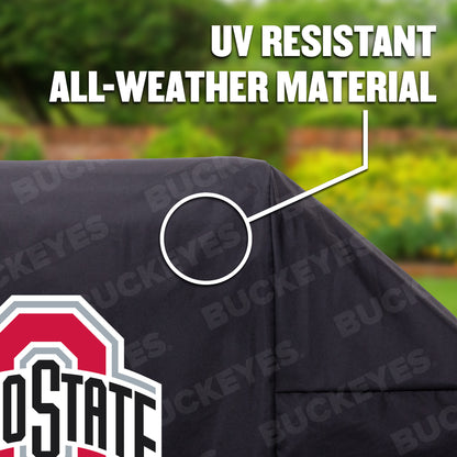 Ohio State Buckeyes Primary Logo Heavy Duty Grill Cover In Black - Material View
