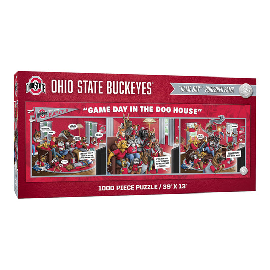 Ohio State Buckeyes Purebread Dog Puzzle - Front View