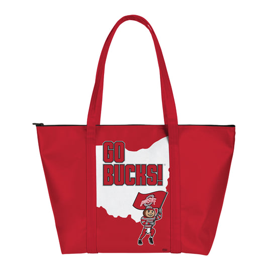 Ohio State Buckeyes Indigo Falls Go Bucks Tote Bag In Scarlet - Front View