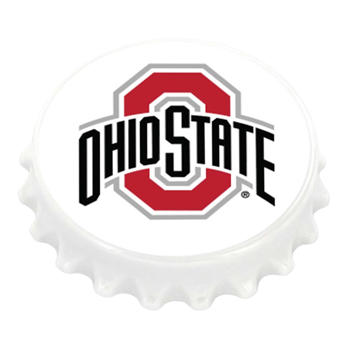 Ohio State Buckeyes Aminco Primary Logo Bottle Cap Bottle Opener - Front View