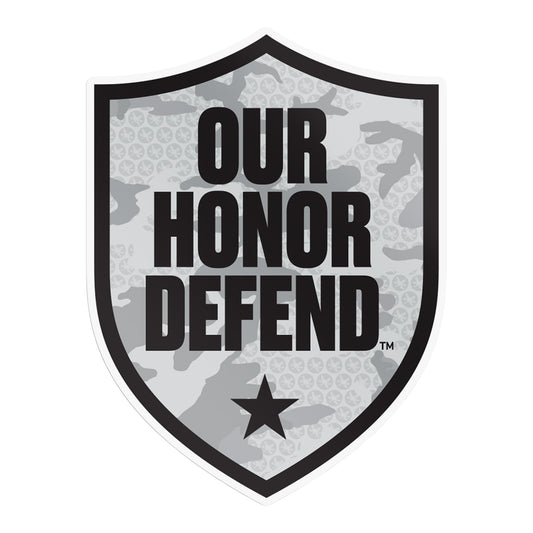 Ohio State Buckeyes Our Honor Defend Vinyl Decal In Gray - Front View