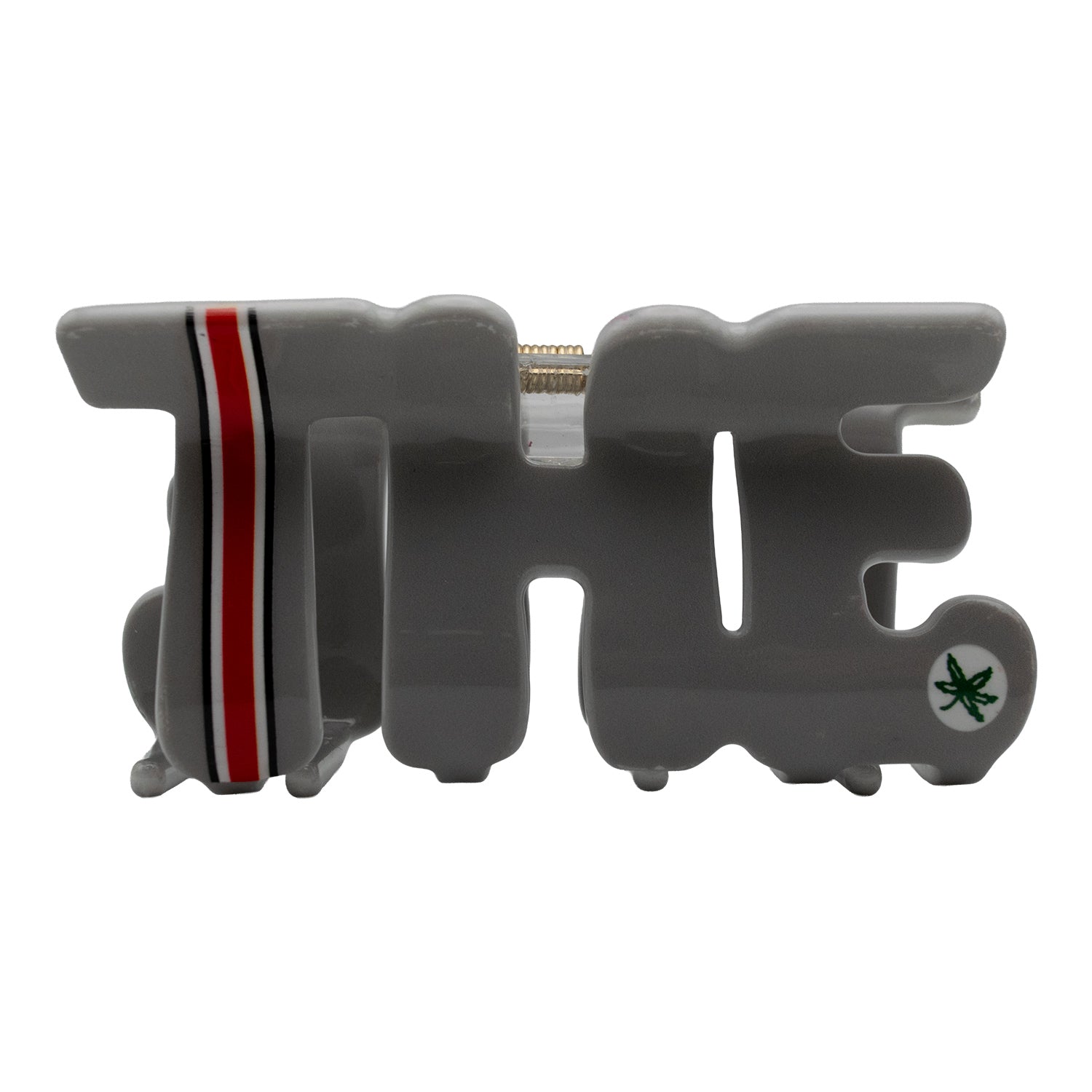 Ohio State Buckeyes "THE" Striped Claw Hair Clip - Front 
