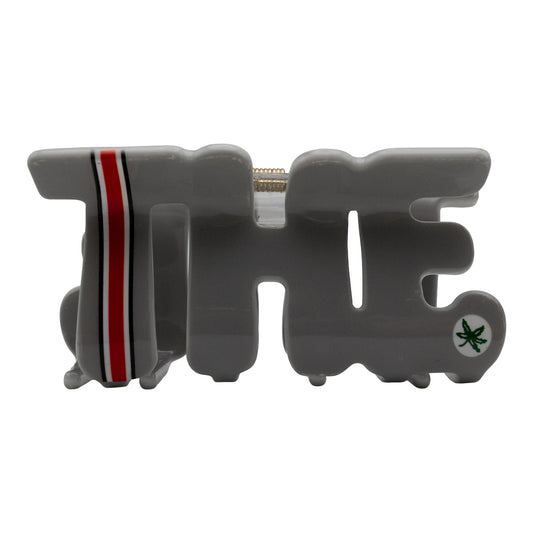 Ohio State Buckeyes "THE" Striped Claw Hair Clip - Front 