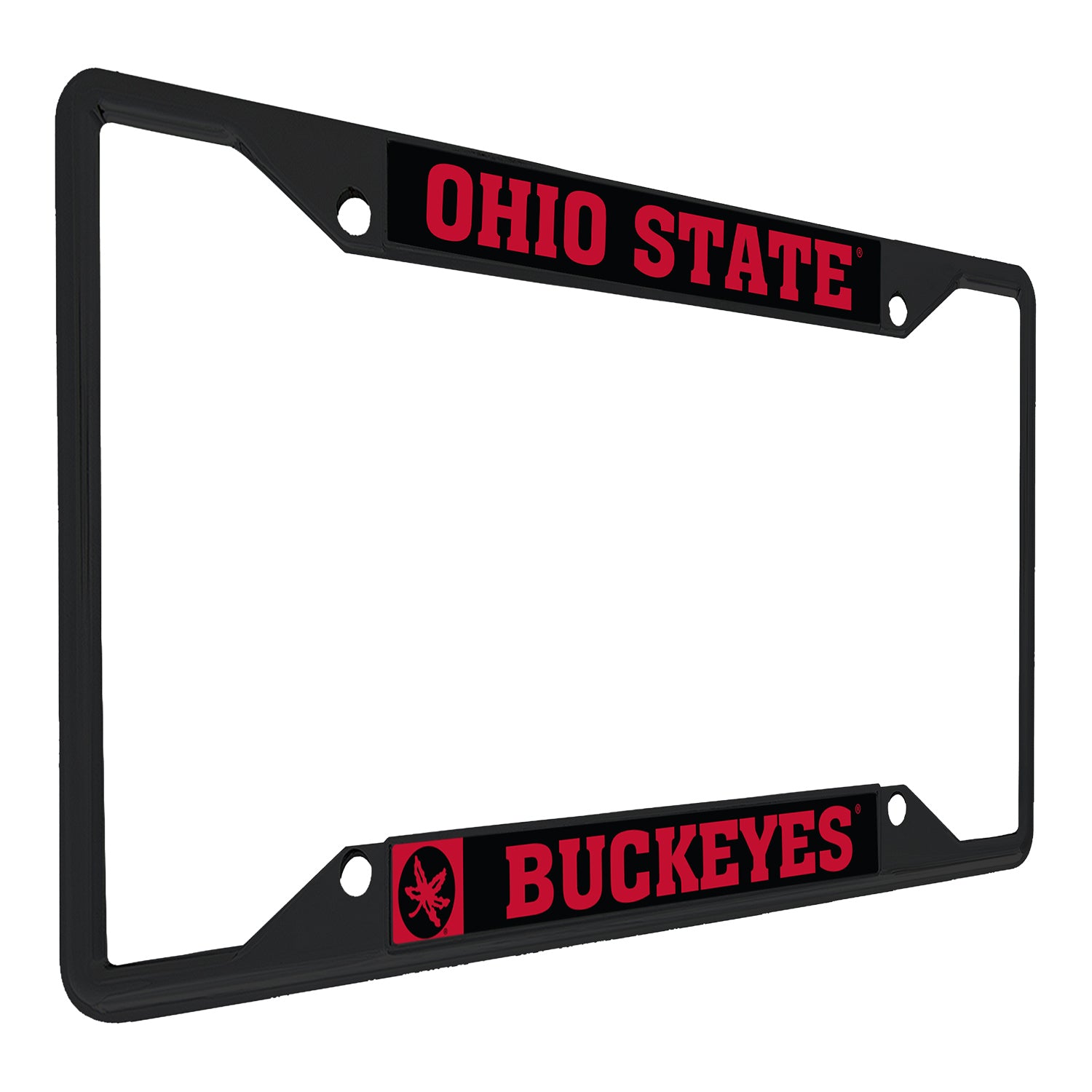 Ohio State Buckeyes Black & Red License Plate Frame - Front