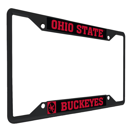 Ohio State Buckeyes Black & Red License Plate Frame - Front