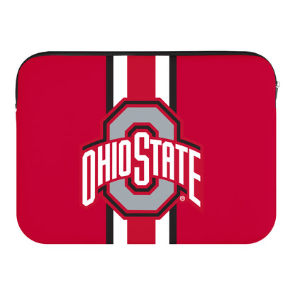 Ohio State Buckeyes Striped Laptop Case - Front View