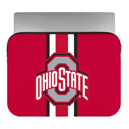 Ohio State Buckeyes Striped Laptop Case - Front View