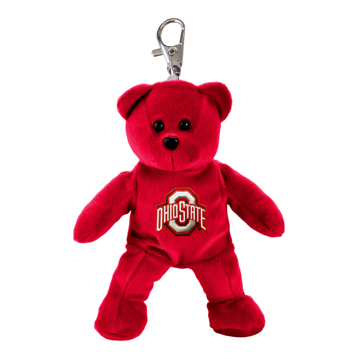Ohio State Buckeyes 4" Plush Bear Keychain - Front View