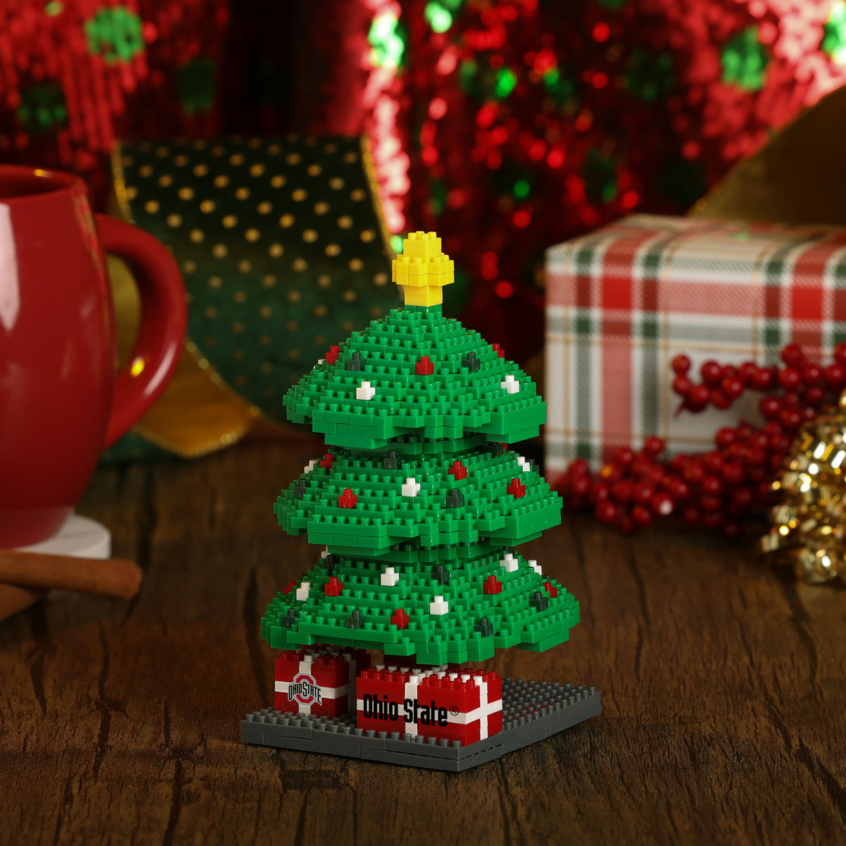Ohio State Buckeyes Brick Tree Advent Calendar - Front View