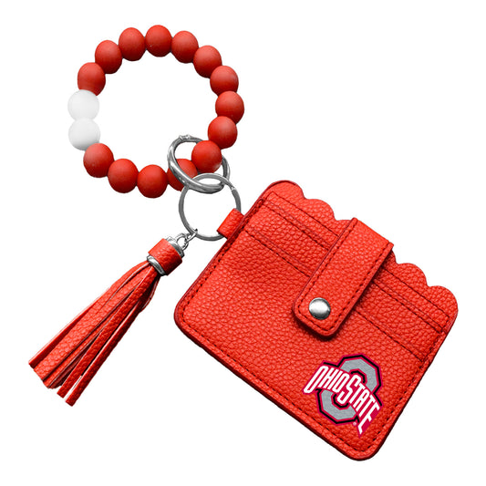 Ohio State Buckeyes Tassel Wallet Bracelet - Front