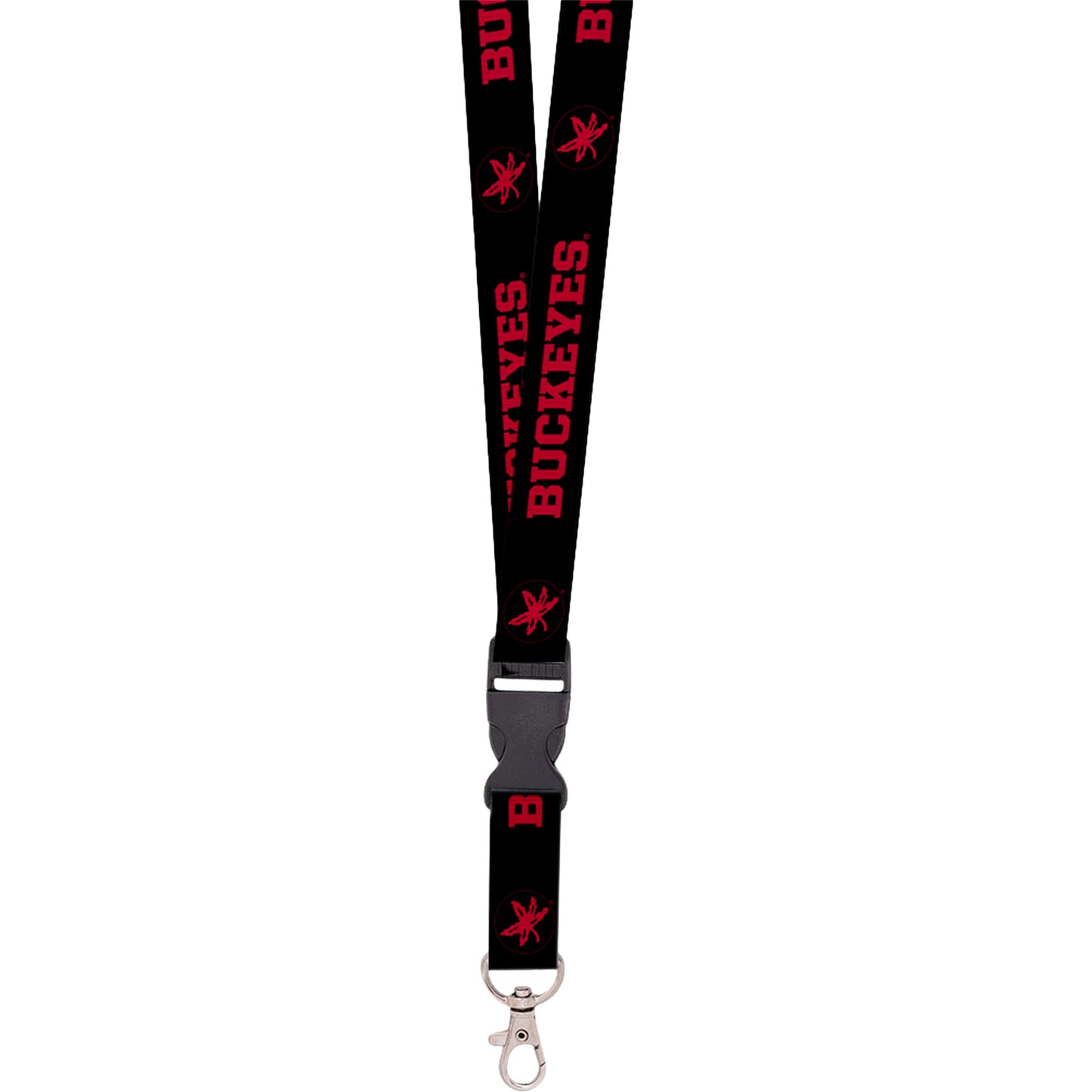 Ohio State Buckeyes Red Buckeye Leaf Lanyard - Front View
