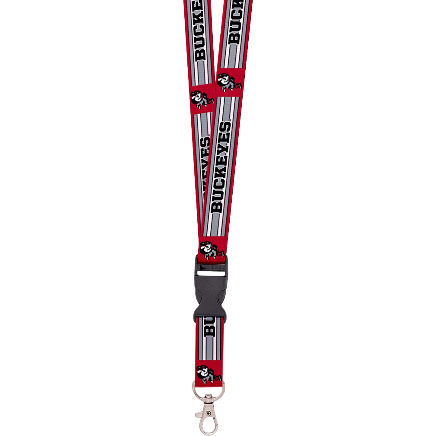Ohio State Buckeyes Brutus Striped Lanyard - Front View