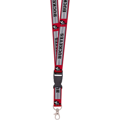 Ohio State Buckeyes Brutus Striped Lanyard - Front View