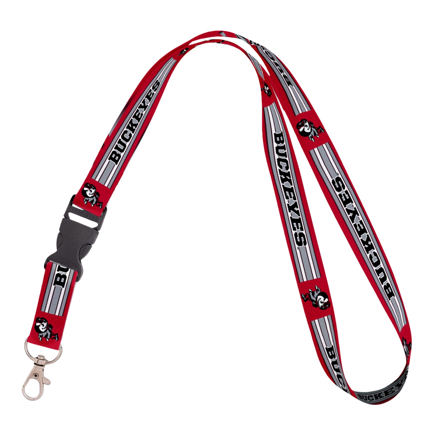 Ohio State Buckeyes Brutus Striped Lanyard - full view