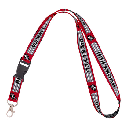 Ohio State Buckeyes Brutus Striped Lanyard - full view