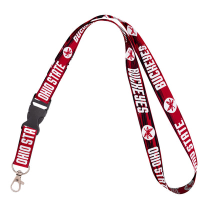 Ohio State Buckeyes Streak Pattern Lanyard - Full View