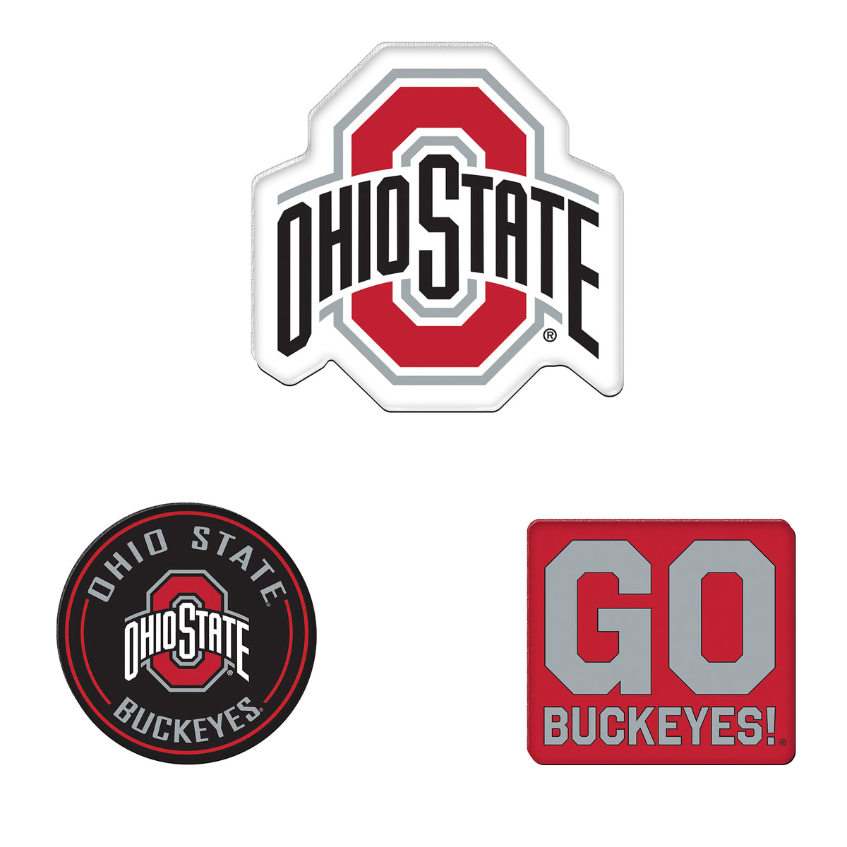 Ohio State Buckeyes 3-Piece Magnet Pack - Full View