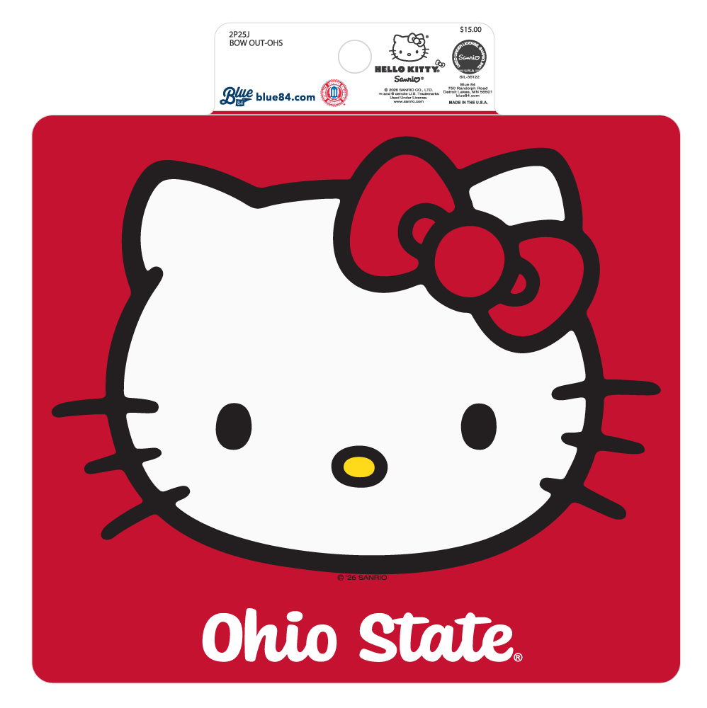 Ohio State Buckeyes x Hello Kitty 8x8" Sticker - Full View