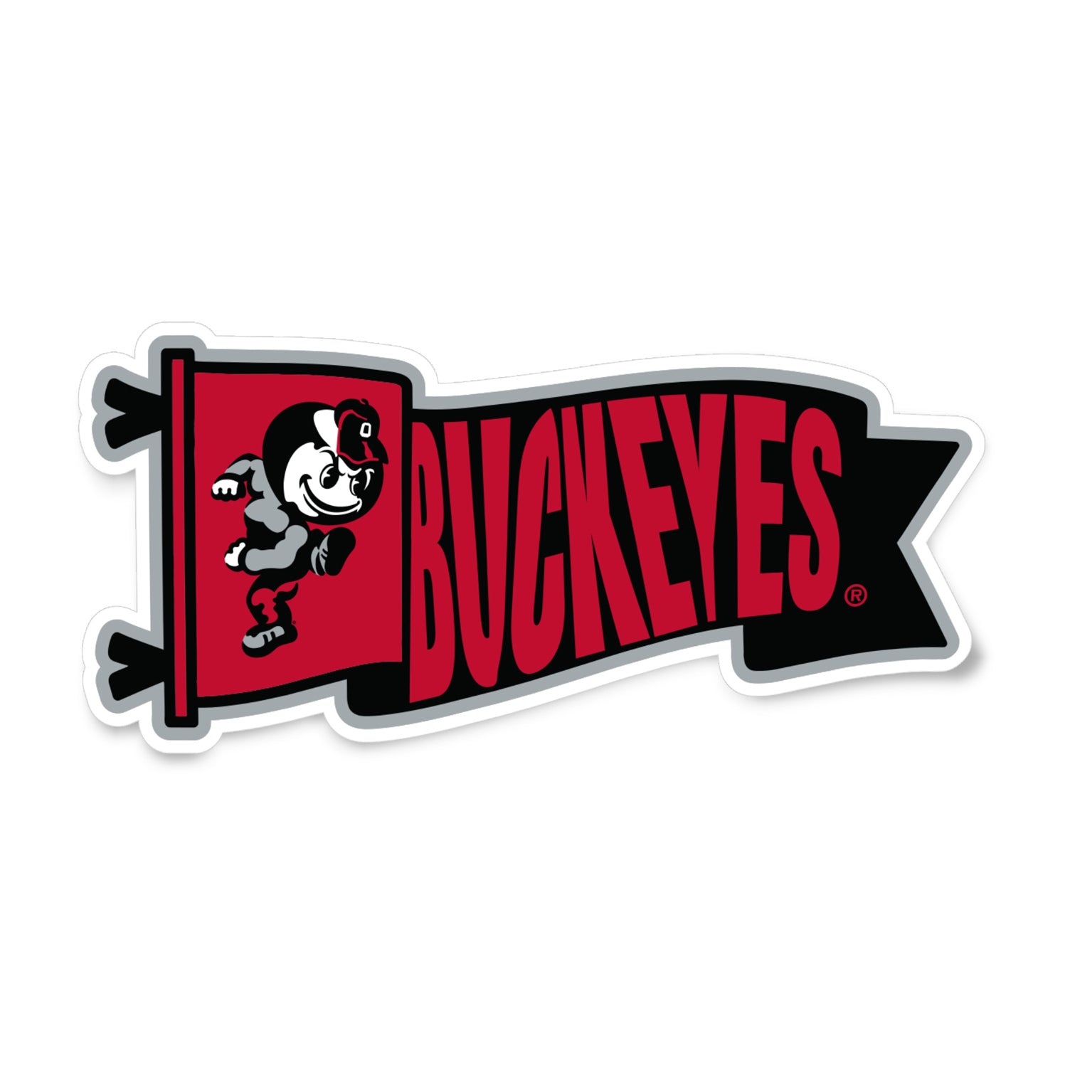 Ohio State Buckeyes Brutus Flag Sticker - Front
