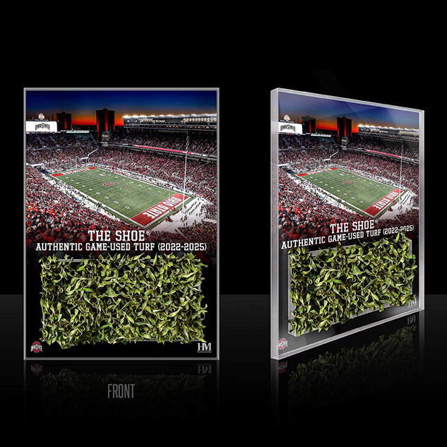 Ohio State Game-Used Turf Acrylic Magnet - Full VIew