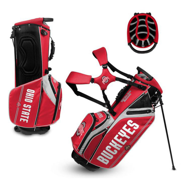 Ohio State Buckeyes Caddie Carry Hybrid Bag - In Scarlet - Multi Angle View