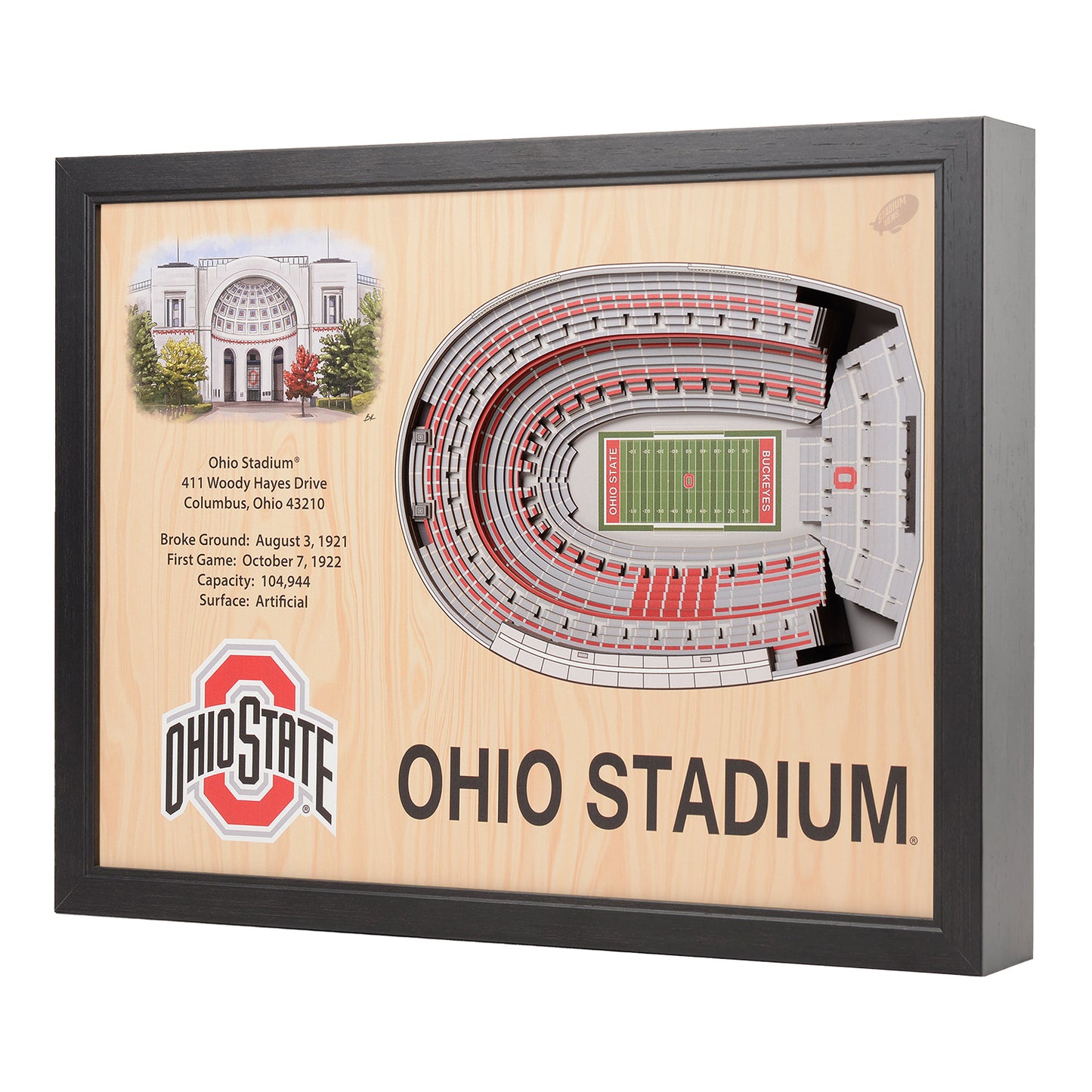 Ohio State Buckeyes 25-Layer Ohio Stadium View 3D Wall Art - Main View