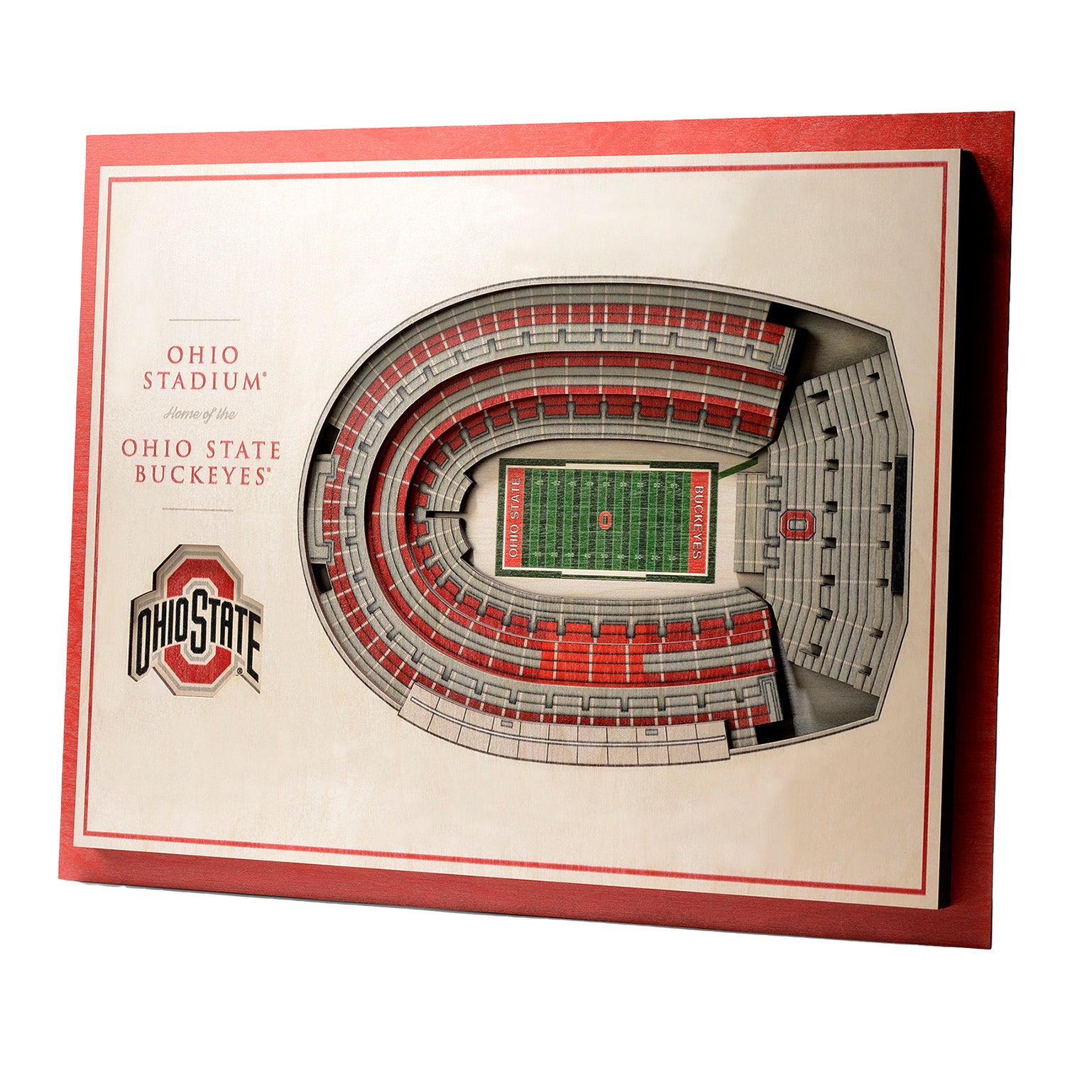 Ohio State Buckeyes 5-Layer Ohio Stadium View 3D Wall Art - Front View