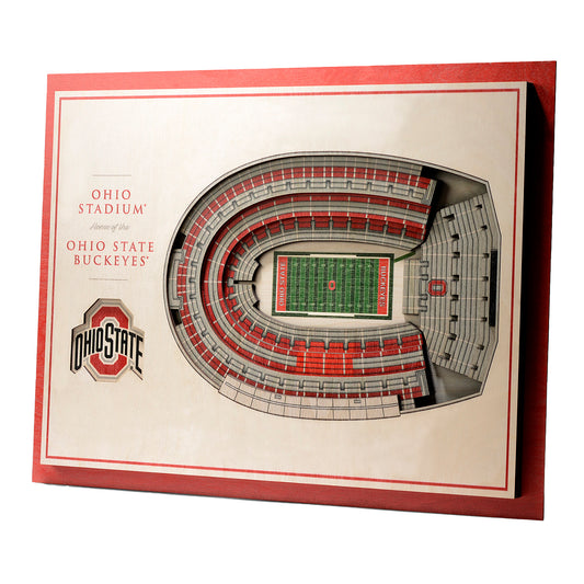 Ohio State Buckeyes 5-Layer Ohio Stadium View 3D Wall Art - Front View