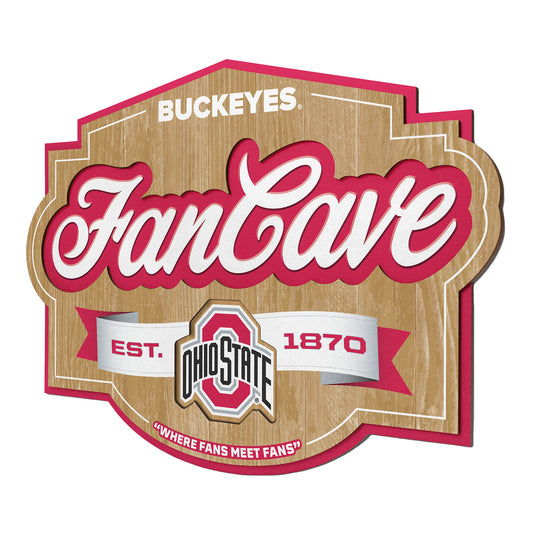 Ohio State Buckeyes Fan Cave Sign - Front View