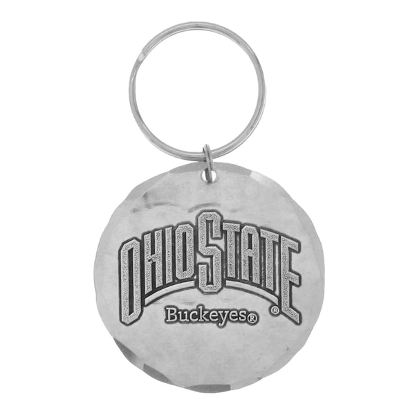 Ohio State Buckeyes Round Key Ring - Front View