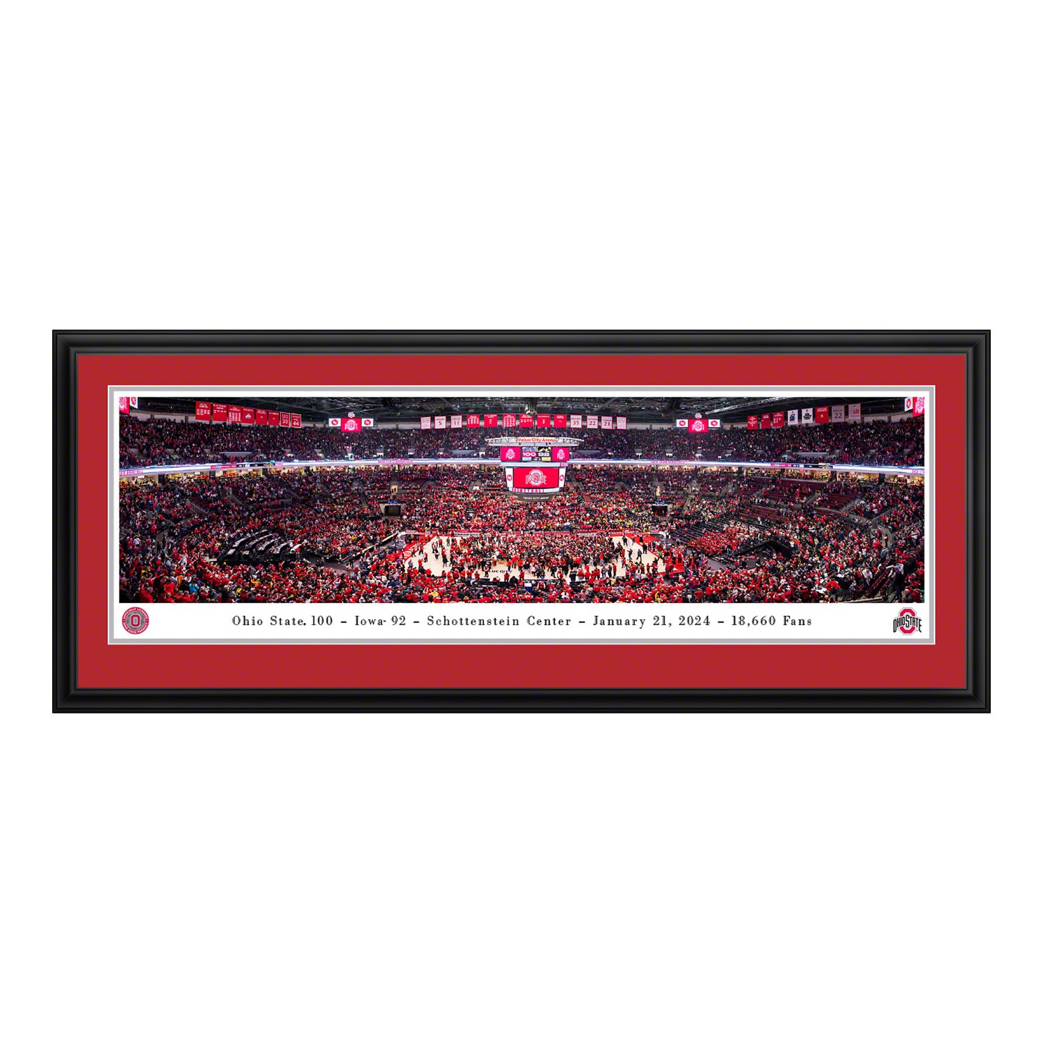 Ohio State Buckeyes Women's Basketball Deluxe Framed Panoramic Picture - Front View