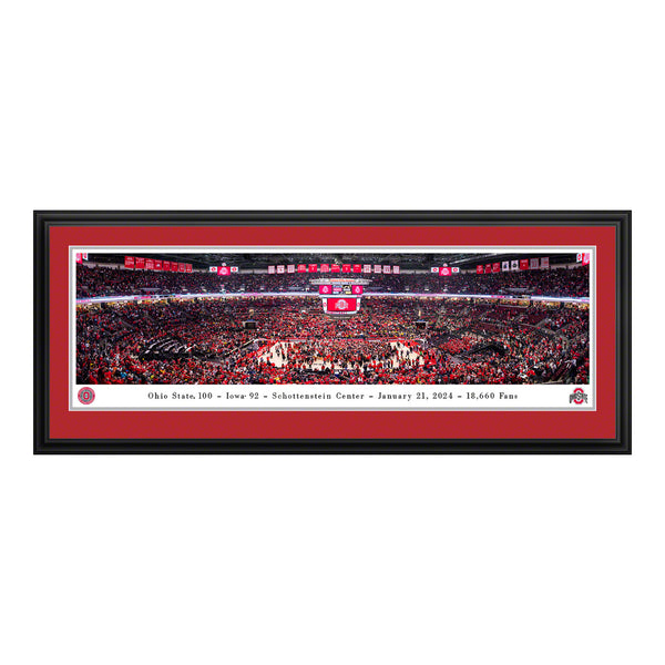 Ohio State Buckeyes Women's Basketball Deluxe Framed Panoramic Picture - Front View