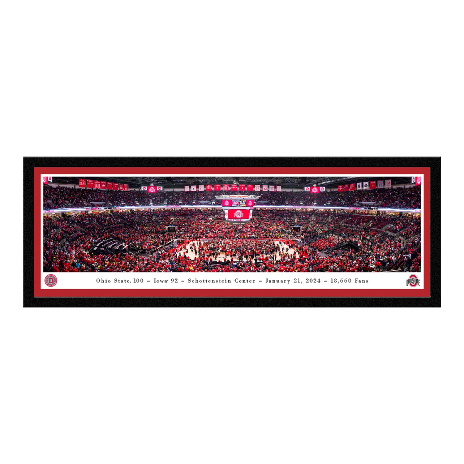 Ohio State Buckeyes Women's Basketball Select Framed Panoramic Picture - Front View