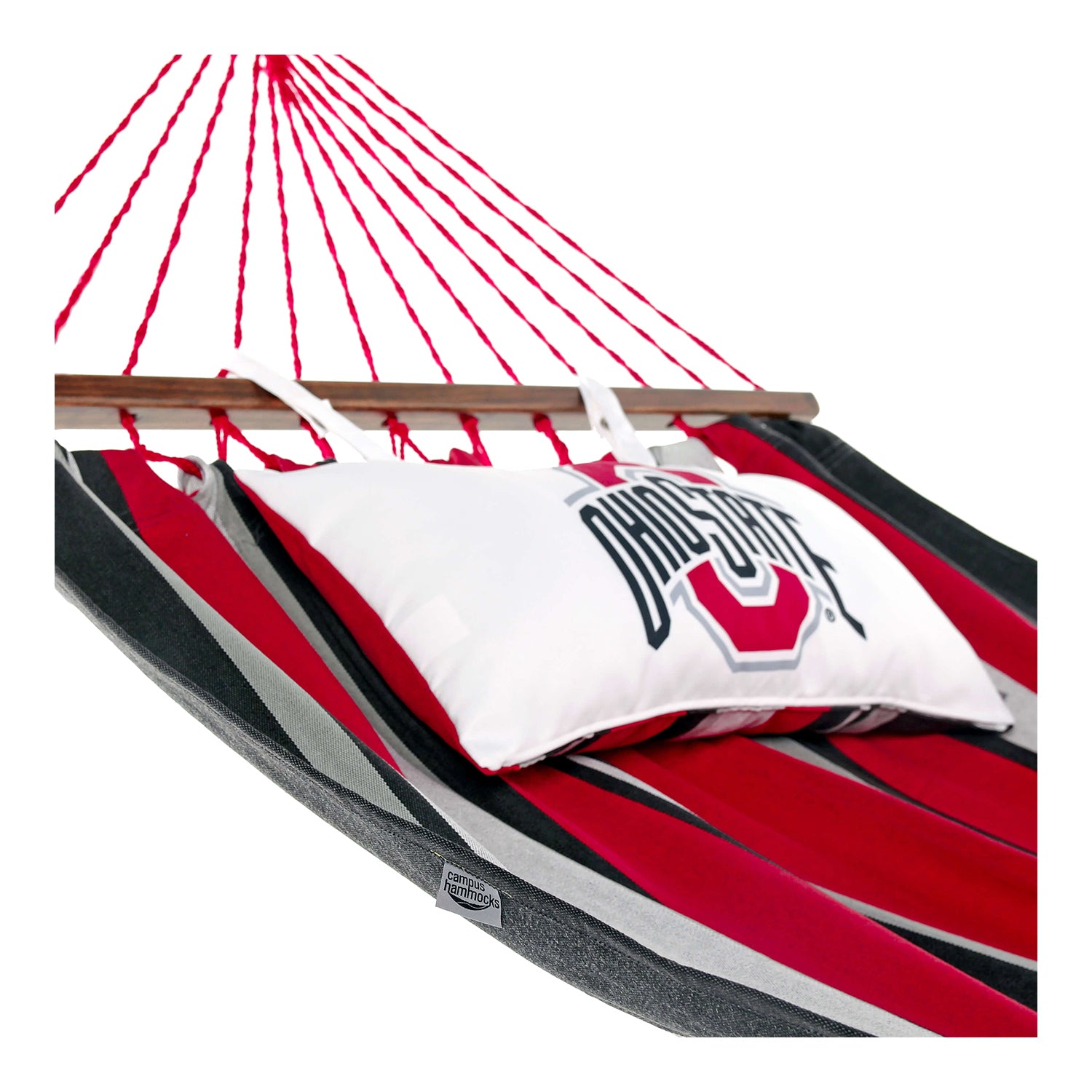 Ohio State Buckeyes Athletic Logo Hammock - Up Close View