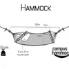 Ohio State Buckeyes Athletic Logo Hammock - Dimensions View