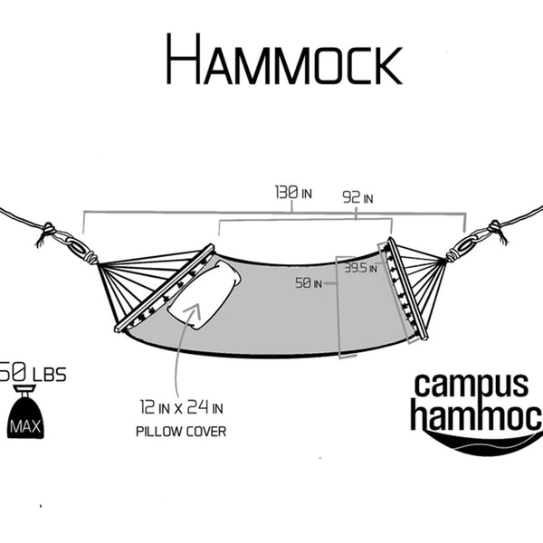 Ohio State Buckeyes Athletic Logo Hammock - Dimensions View