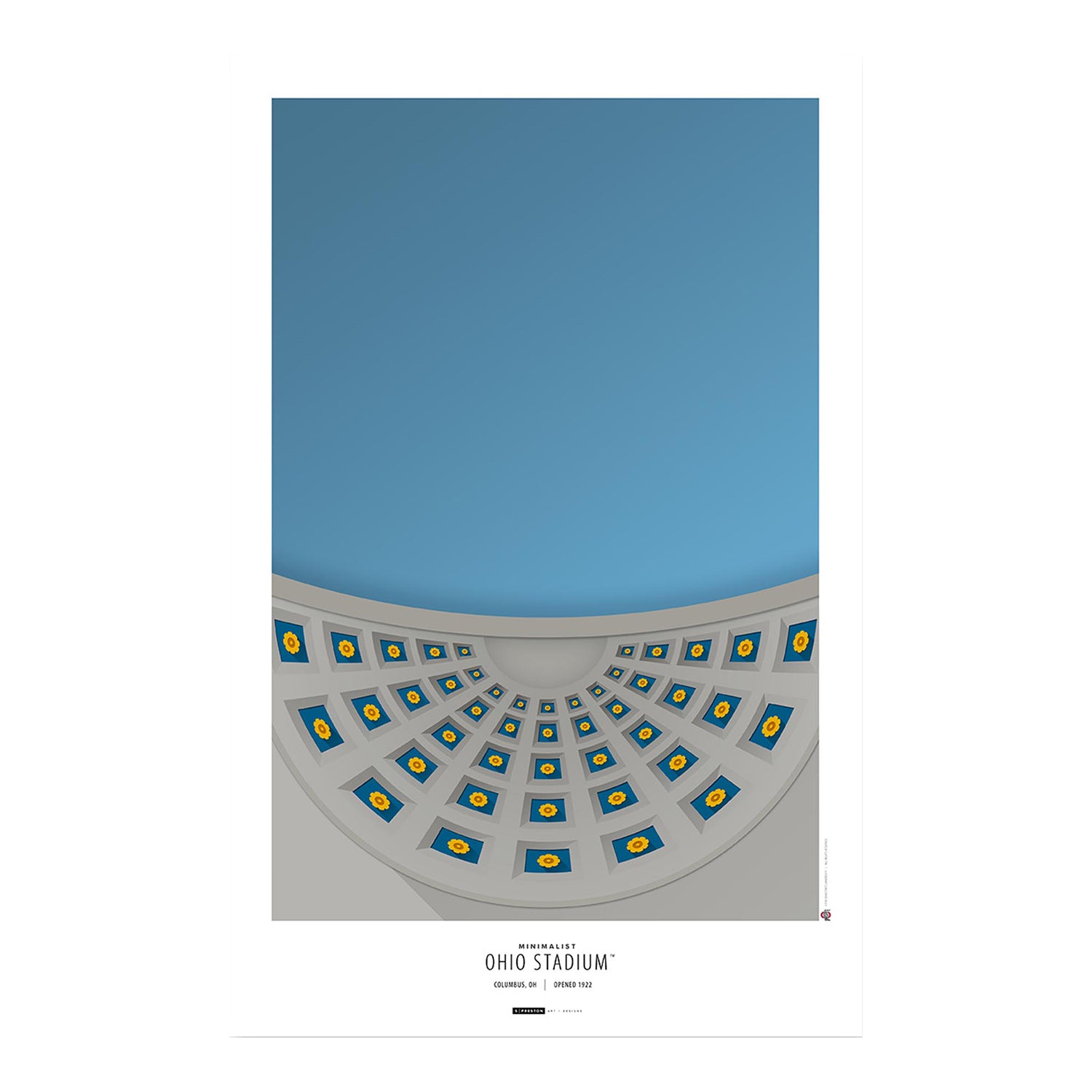 Ohio State Buckeyes Minimalist Ohio Stadium 11" x 17" Poster Print - Main View