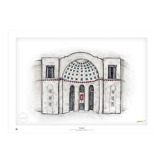 Ohio State Buckeyes The Shoe - Ohio Stadium Sketch Limited Edition 14" x 20" Art Print - Main View