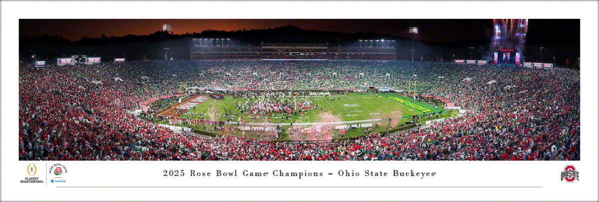 Ohio State Buckeyes 2025 Rose Bowl Game Champions Unframed Panorama