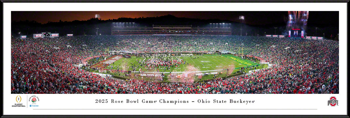 Ohio State Buckeyes 2025 Rose Bowl Game Champions Deluxe Frame Panorama