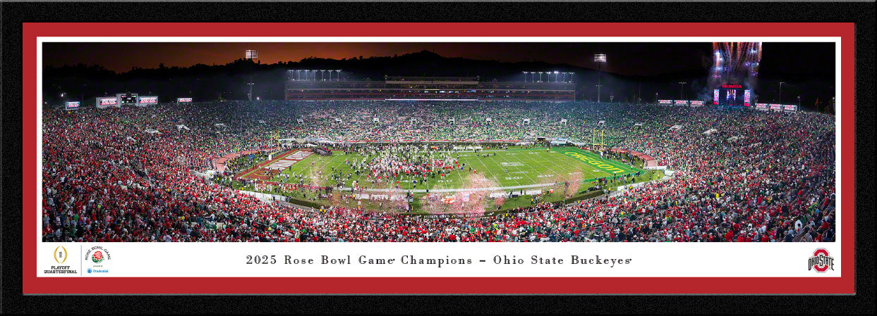 Ohio State Buckeyes 2025 Rose Bowl Game Champions Select Frame Panorama