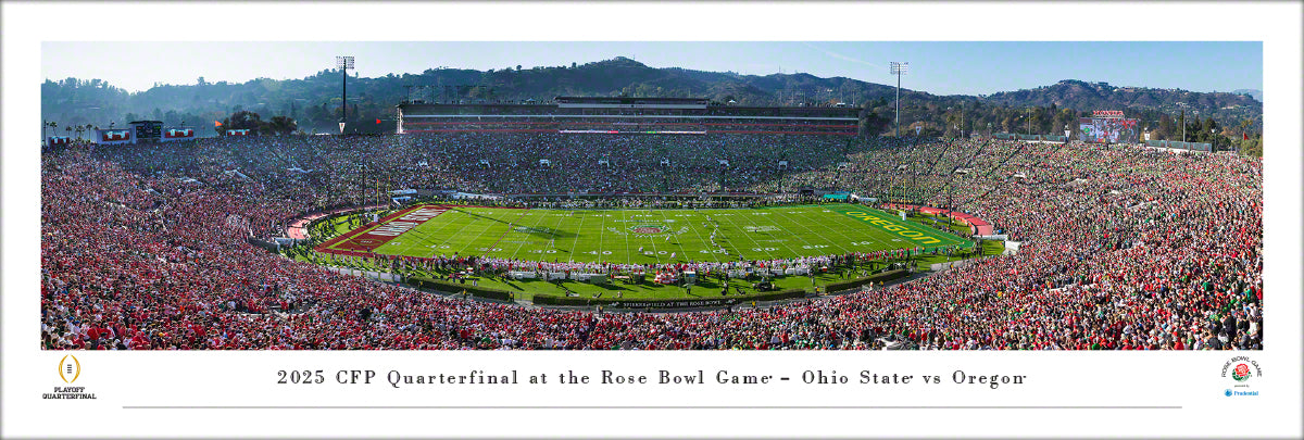 Ohio State Buckeyes 2025 Rose Bowl Game vs. Oregon Unframed Panorama