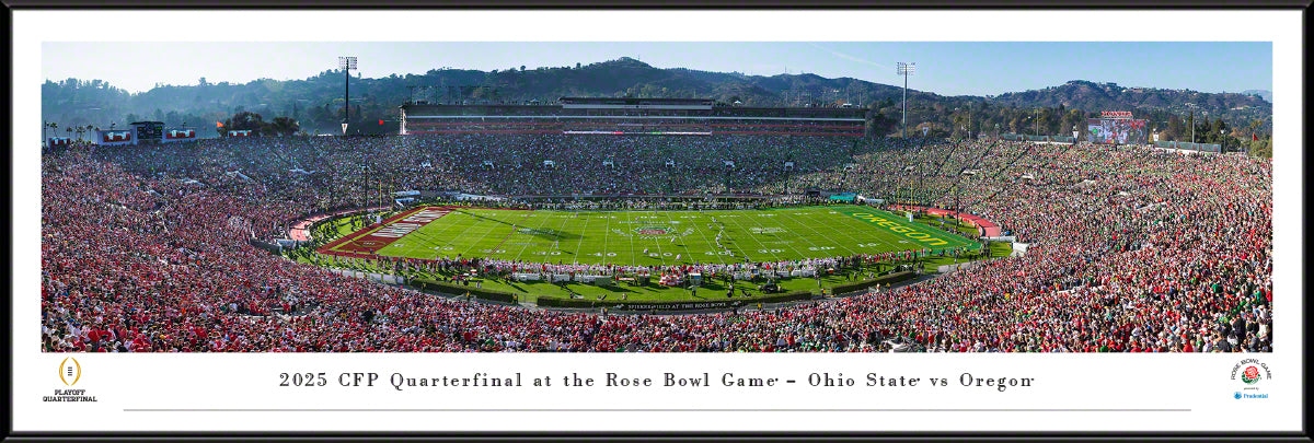 Ohio State Buckeyes 2025 Rose Bowl Game vs. Oregon Standard Frame Panorama