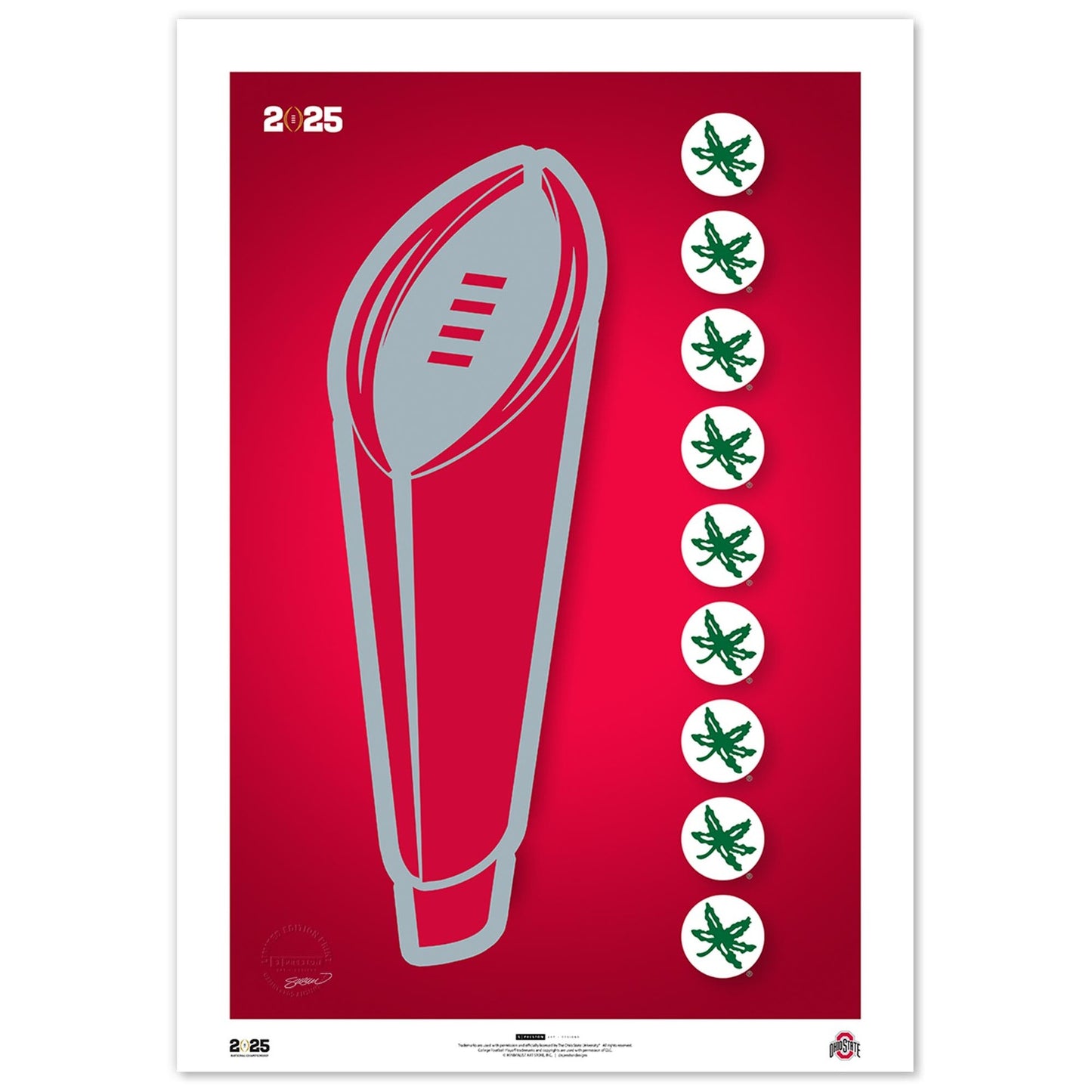 Ohio State Buckeyes 14x20  Trophy Print