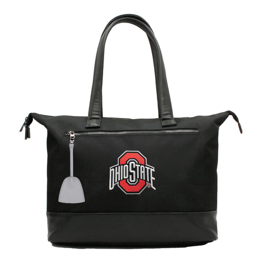Ohio State Buckeyes Premium Laptop Tote Bag In Black - Front View
