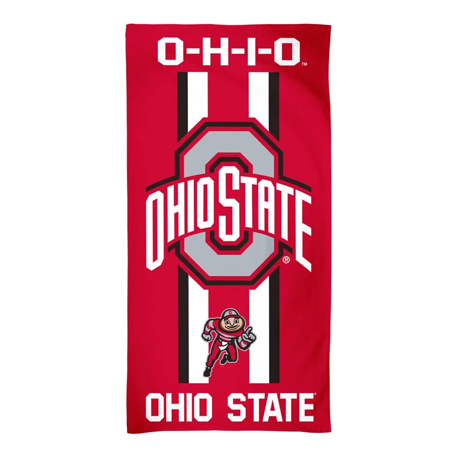 Ohio State Buckeyes O-H-I-O Fiber Beach Towel 9lb 30" x 60" - full View